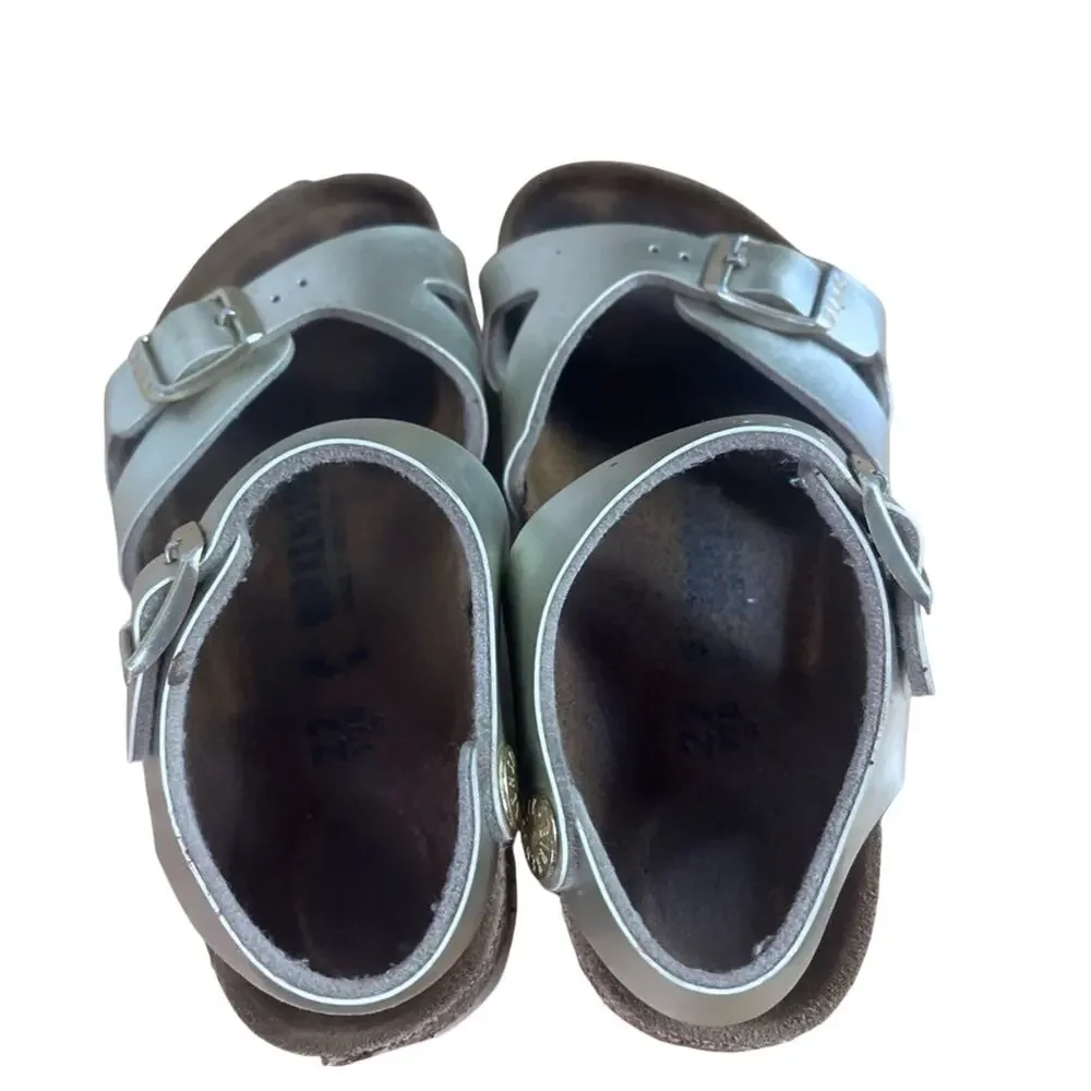 Birkenstock Kids Sandal Size 27 9-9.5 Electric Metallic GOLD